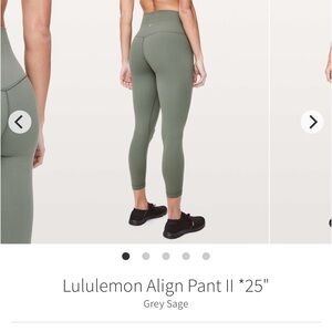 lululemon athletica Align Pant 25” Gray Sage